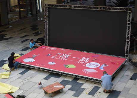 I005 户外广告 桁架搭建4